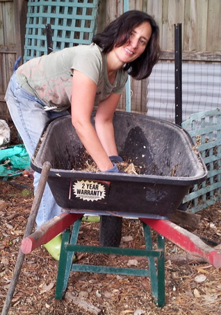Spreading compost